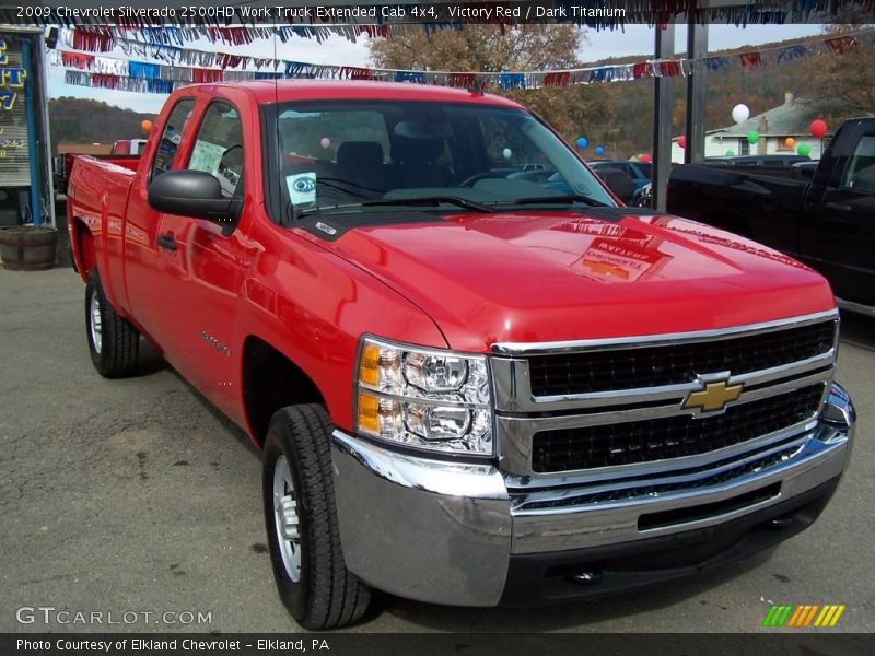 Victory Red / Dark Titanium 2009 Chevrolet Silverado 2500HD Work Truck Extended Cab 4x4