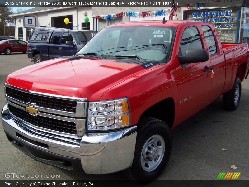 Victory Red / Dark Titanium 2009 Chevrolet Silverado 2500HD Work Truck Extended Cab 4x4