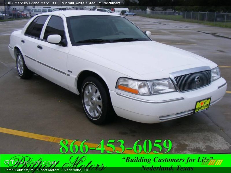 Vibrant White / Medium Parchment 2004 Mercury Grand Marquis LS