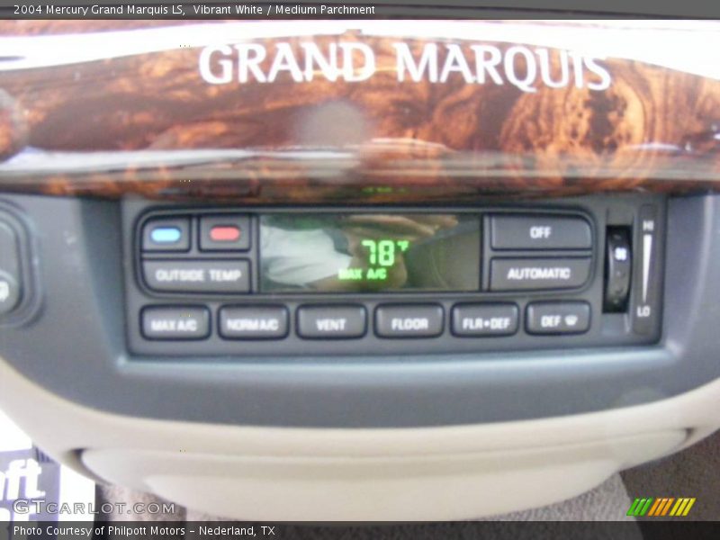Vibrant White / Medium Parchment 2004 Mercury Grand Marquis LS