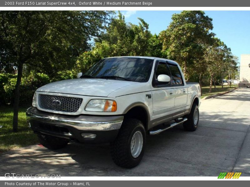 Oxford White / Medium Parchment Beige 2003 Ford F150 Lariat SuperCrew 4x4