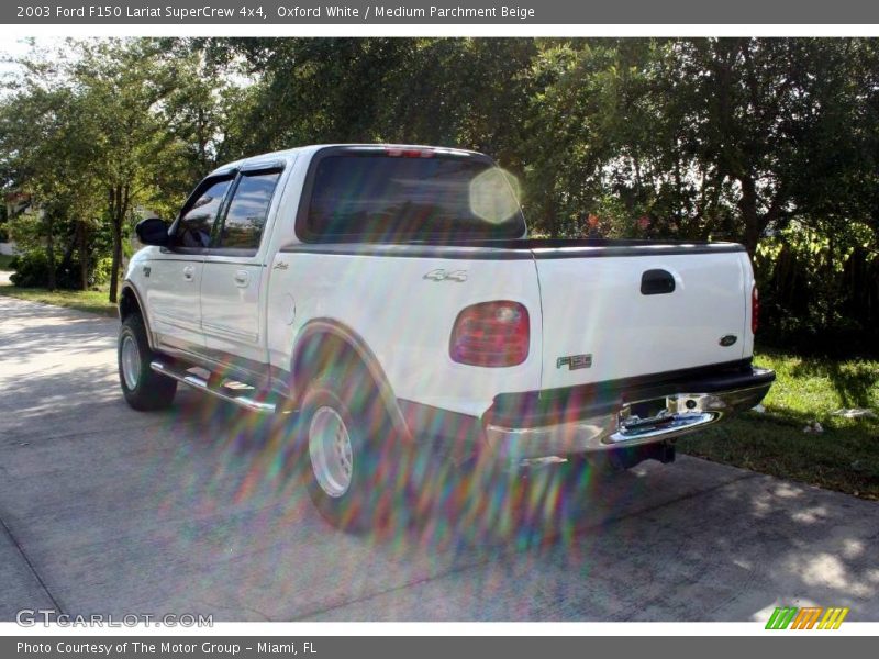 Oxford White / Medium Parchment Beige 2003 Ford F150 Lariat SuperCrew 4x4