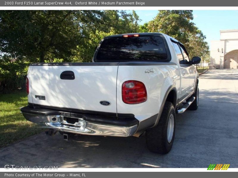 Oxford White / Medium Parchment Beige 2003 Ford F150 Lariat SuperCrew 4x4