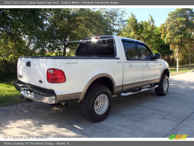Oxford White / Medium Parchment Beige 2003 Ford F150 Lariat SuperCrew 4x4