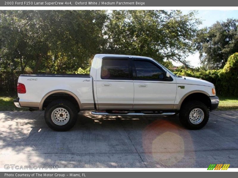 Oxford White / Medium Parchment Beige 2003 Ford F150 Lariat SuperCrew 4x4