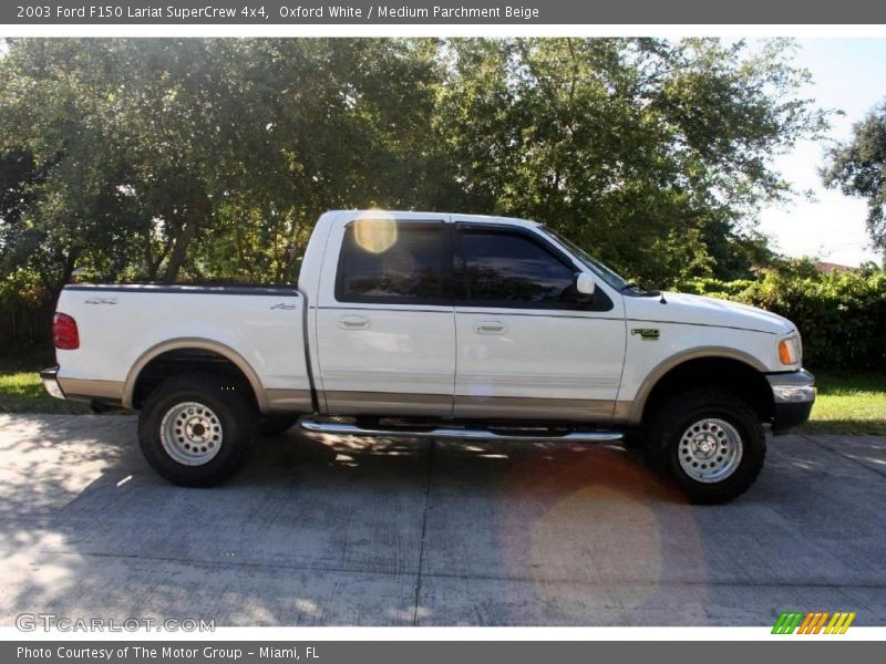 Oxford White / Medium Parchment Beige 2003 Ford F150 Lariat SuperCrew 4x4