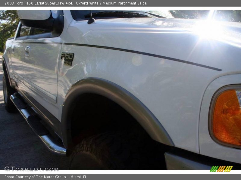 Oxford White / Medium Parchment Beige 2003 Ford F150 Lariat SuperCrew 4x4