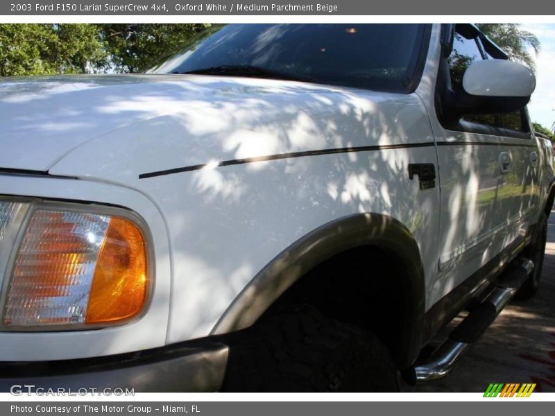 Oxford White / Medium Parchment Beige 2003 Ford F150 Lariat SuperCrew 4x4