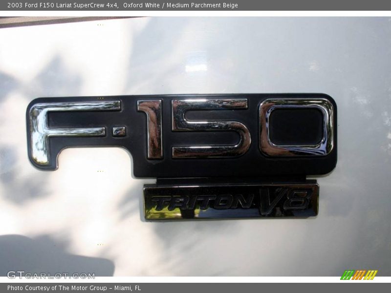 Oxford White / Medium Parchment Beige 2003 Ford F150 Lariat SuperCrew 4x4