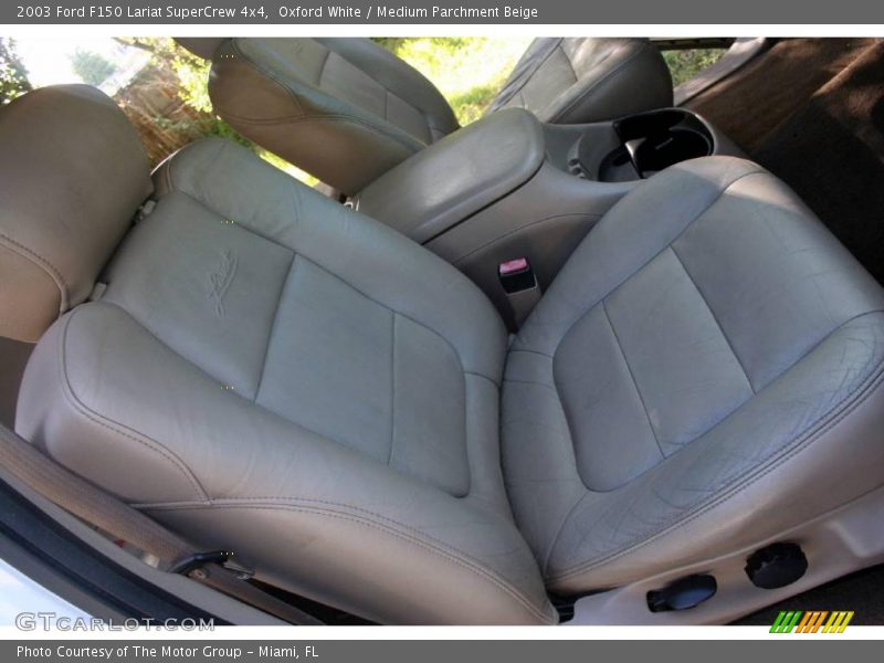 Oxford White / Medium Parchment Beige 2003 Ford F150 Lariat SuperCrew 4x4