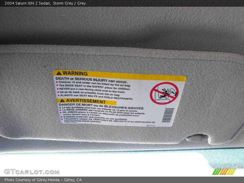 Storm Grey / Grey 2004 Saturn ION 2 Sedan