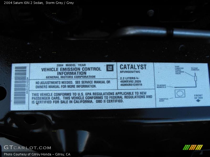 Storm Grey / Grey 2004 Saturn ION 2 Sedan