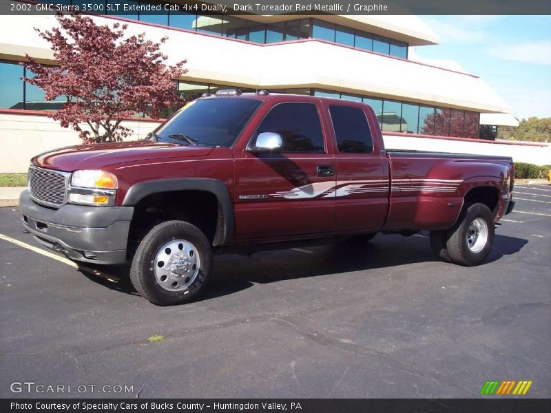 Dark Toreador Red Metallic / Graphite 2002 GMC Sierra 3500 SLT Extended Cab 4x4 Dually