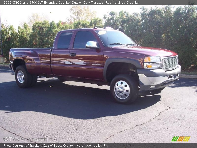 Dark Toreador Red Metallic / Graphite 2002 GMC Sierra 3500 SLT Extended Cab 4x4 Dually