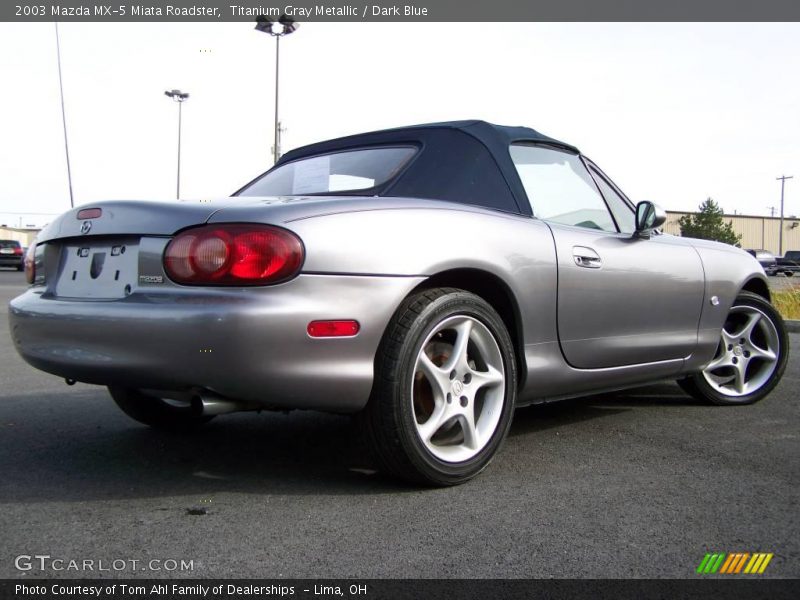 Titanium Gray Metallic / Dark Blue 2003 Mazda MX-5 Miata Roadster