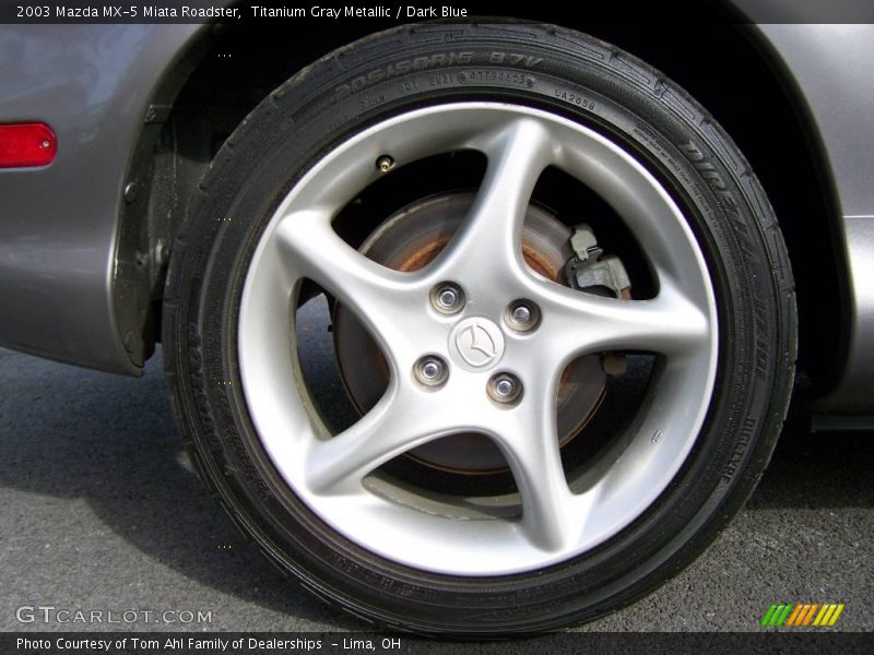 Titanium Gray Metallic / Dark Blue 2003 Mazda MX-5 Miata Roadster