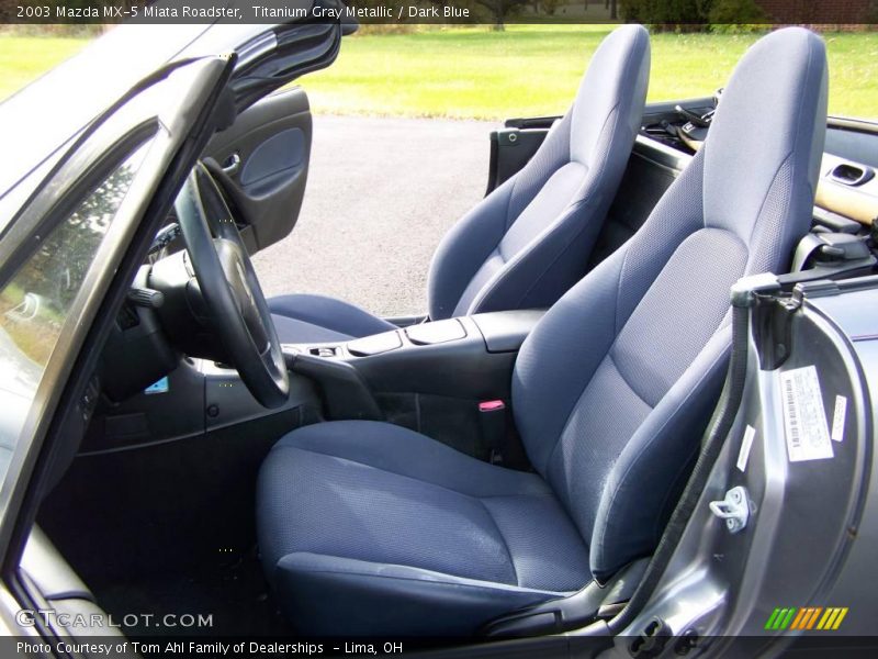 Titanium Gray Metallic / Dark Blue 2003 Mazda MX-5 Miata Roadster