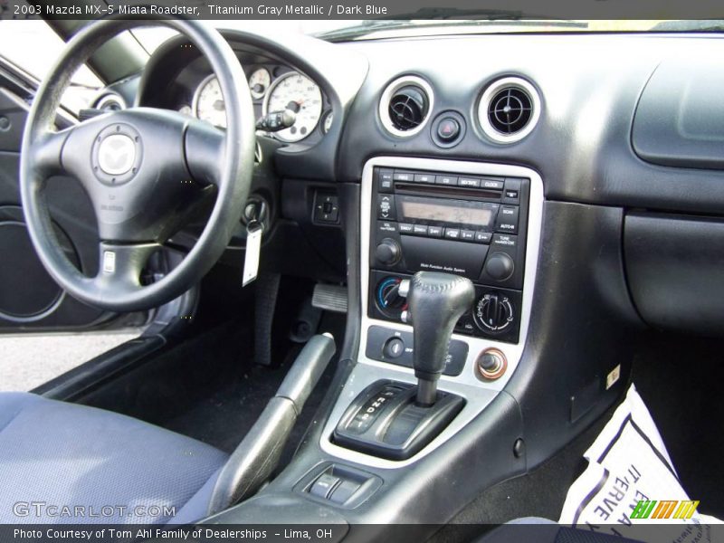 Titanium Gray Metallic / Dark Blue 2003 Mazda MX-5 Miata Roadster