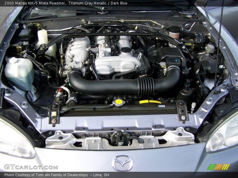 Titanium Gray Metallic / Dark Blue 2003 Mazda MX-5 Miata Roadster