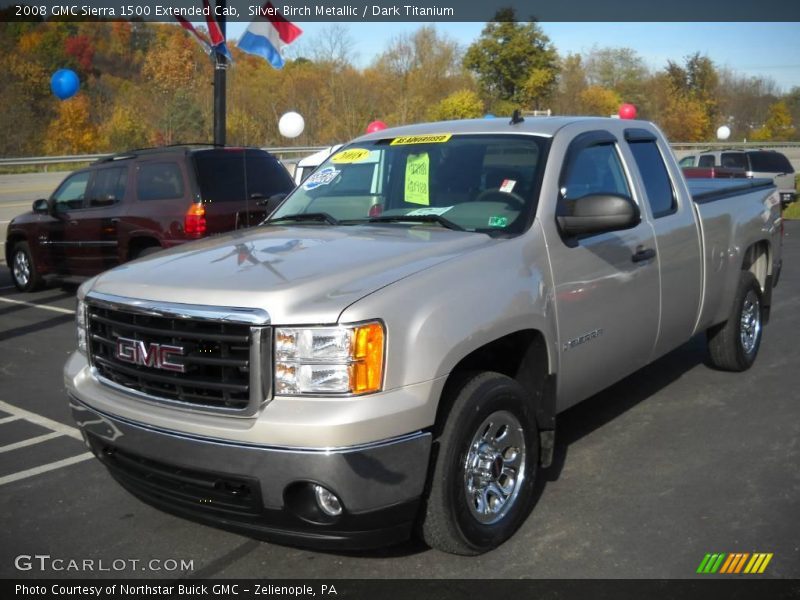 Silver Birch Metallic / Dark Titanium 2008 GMC Sierra 1500 Extended Cab
