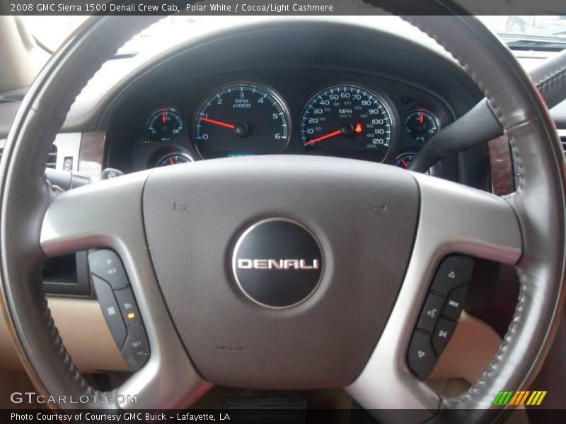 Polar White / Cocoa/Light Cashmere 2008 GMC Sierra 1500 Denali Crew Cab