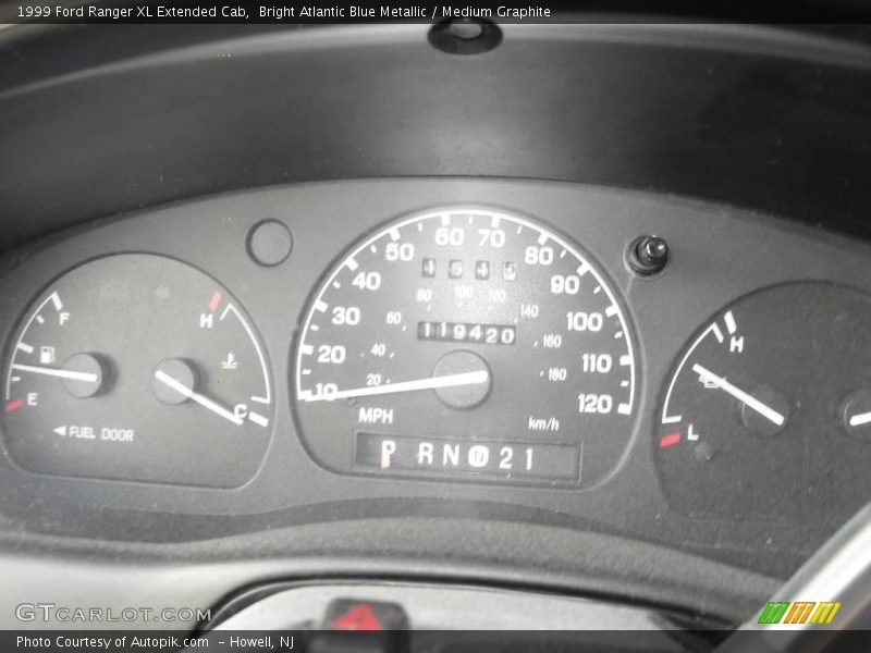 Bright Atlantic Blue Metallic / Medium Graphite 1999 Ford Ranger XL Extended Cab
