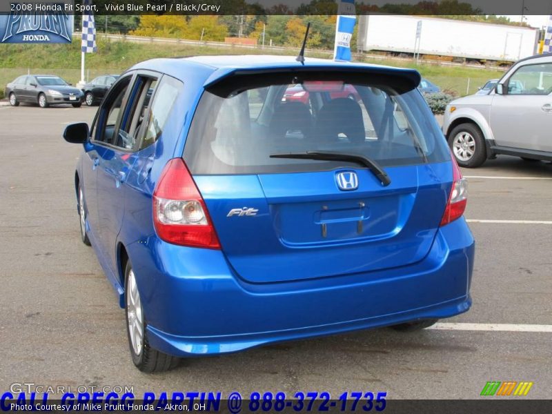 Vivid Blue Pearl / Black/Grey 2008 Honda Fit Sport