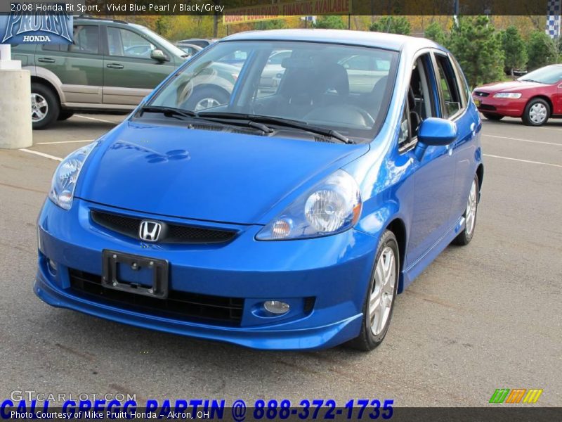 Vivid Blue Pearl / Black/Grey 2008 Honda Fit Sport