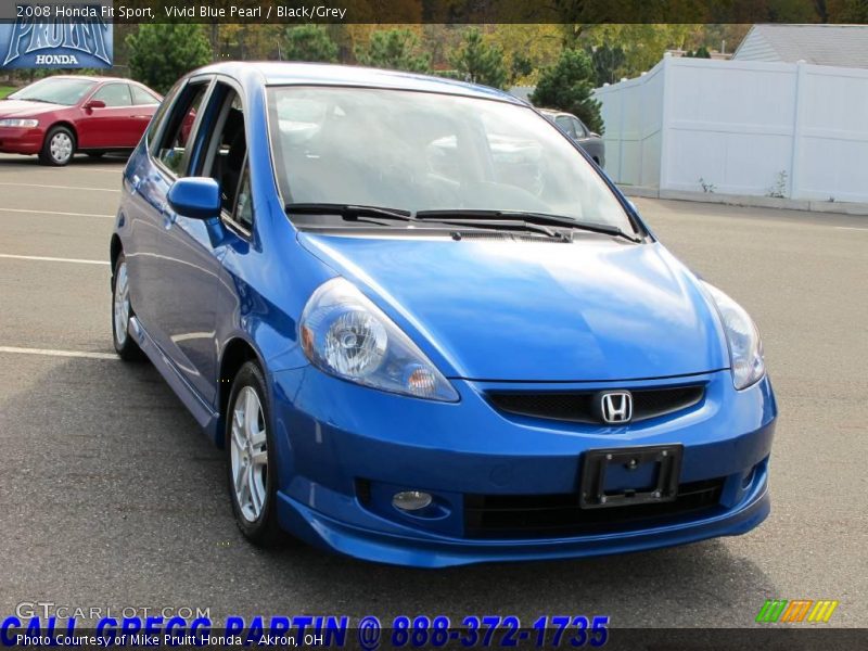Vivid Blue Pearl / Black/Grey 2008 Honda Fit Sport