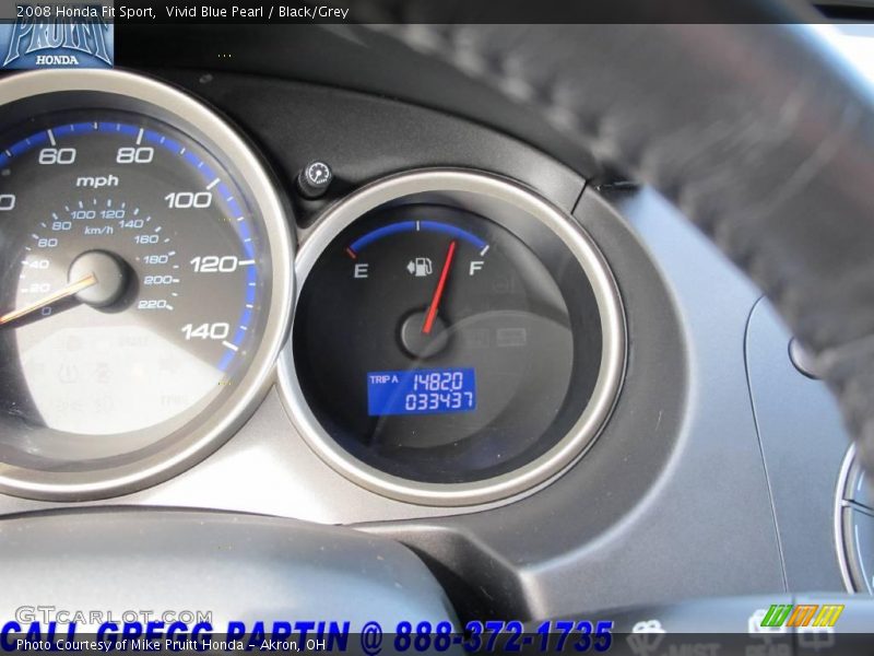 Vivid Blue Pearl / Black/Grey 2008 Honda Fit Sport