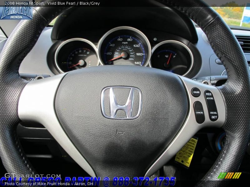 Vivid Blue Pearl / Black/Grey 2008 Honda Fit Sport