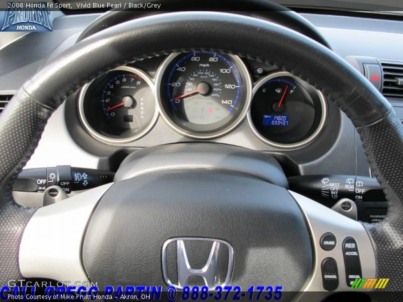 Vivid Blue Pearl / Black/Grey 2008 Honda Fit Sport