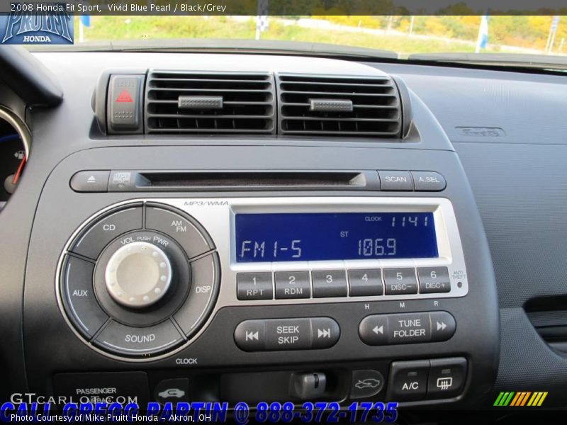 Vivid Blue Pearl / Black/Grey 2008 Honda Fit Sport