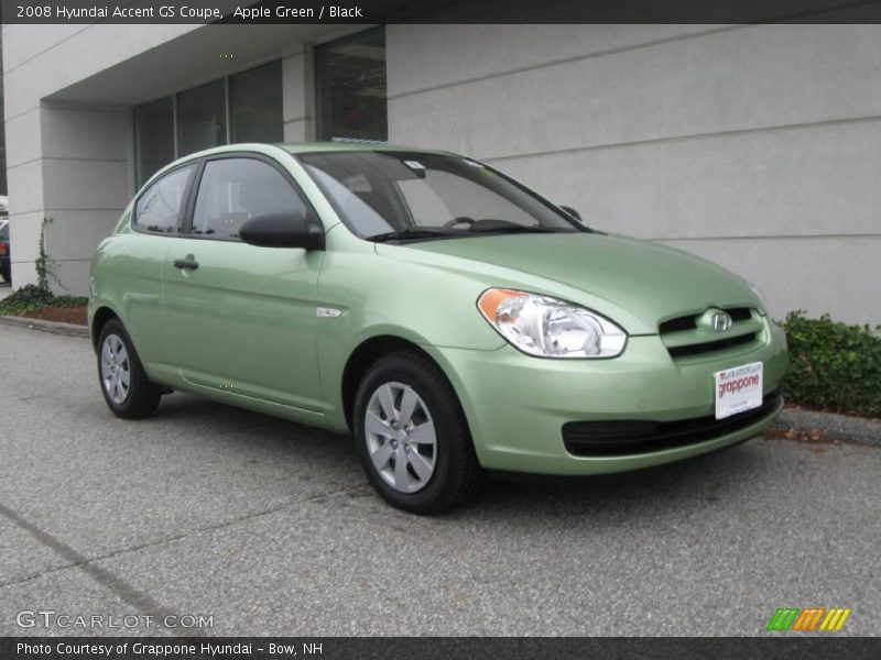 Apple Green / Black 2008 Hyundai Accent GS Coupe