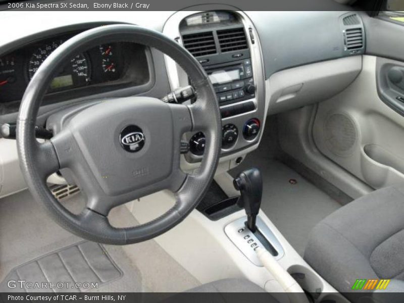 Ebony Black / Gray 2006 Kia Spectra SX Sedan