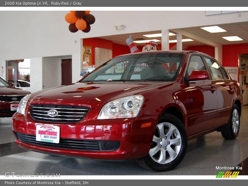 Ruby Red / Gray 2008 Kia Optima LX V6