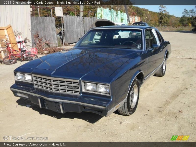 Bright Blue Metallic / Dark Red 1985 Chevrolet Monte Carlo Coupe