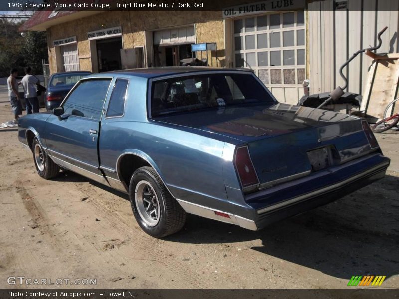 Bright Blue Metallic / Dark Red 1985 Chevrolet Monte Carlo Coupe