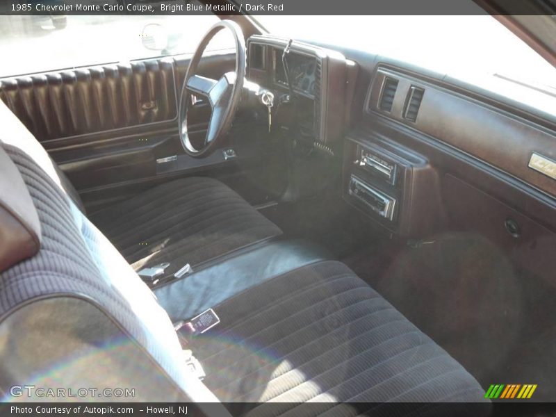 Bright Blue Metallic / Dark Red 1985 Chevrolet Monte Carlo Coupe