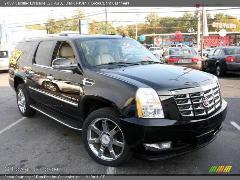 Black Raven / Cocoa/Light Cashmere 2007 Cadillac Escalade ESV AWD