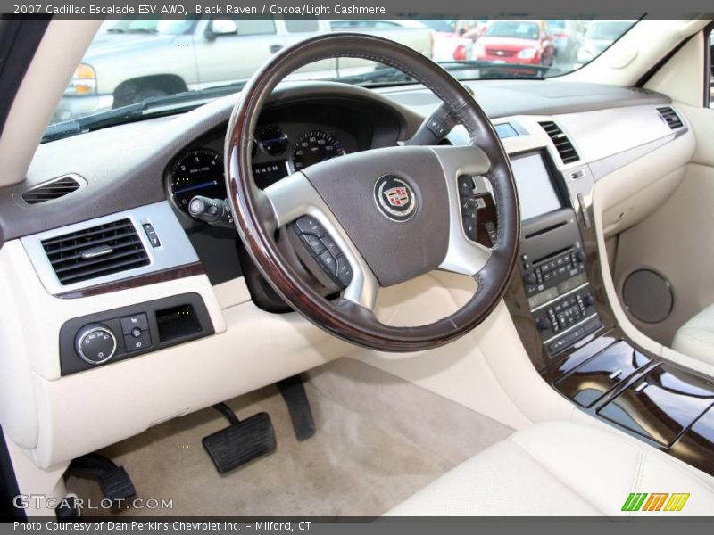 Black Raven / Cocoa/Light Cashmere 2007 Cadillac Escalade ESV AWD
