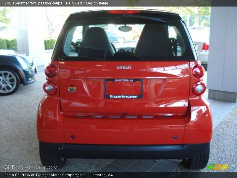 Rally Red / Design Beige 2008 Smart fortwo passion coupe