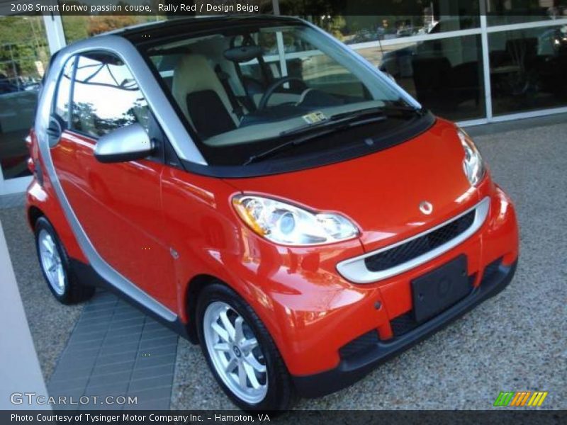 Rally Red / Design Beige 2008 Smart fortwo passion coupe