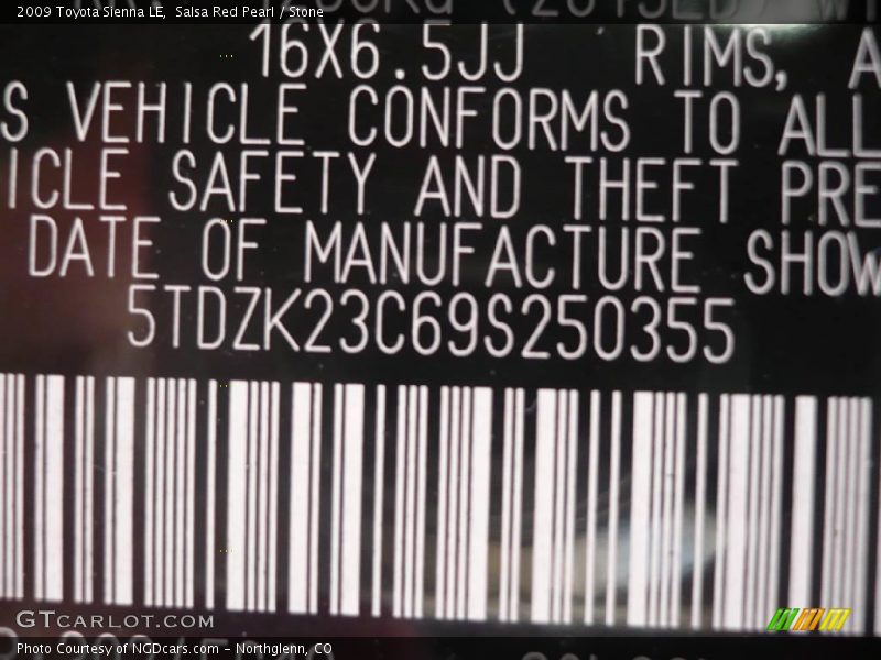 Salsa Red Pearl / Stone 2009 Toyota Sienna LE
