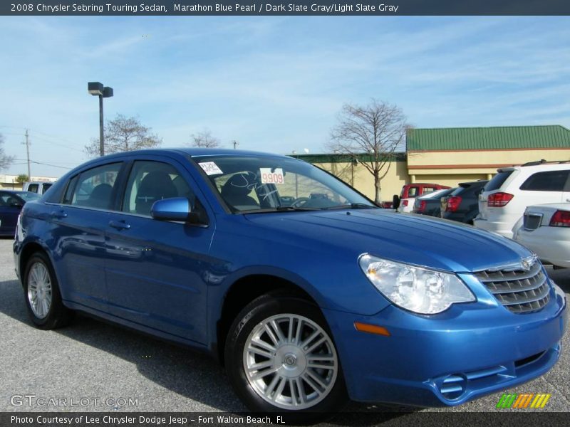 Marathon Blue Pearl / Dark Slate Gray/Light Slate Gray 2008 Chrysler Sebring Touring Sedan