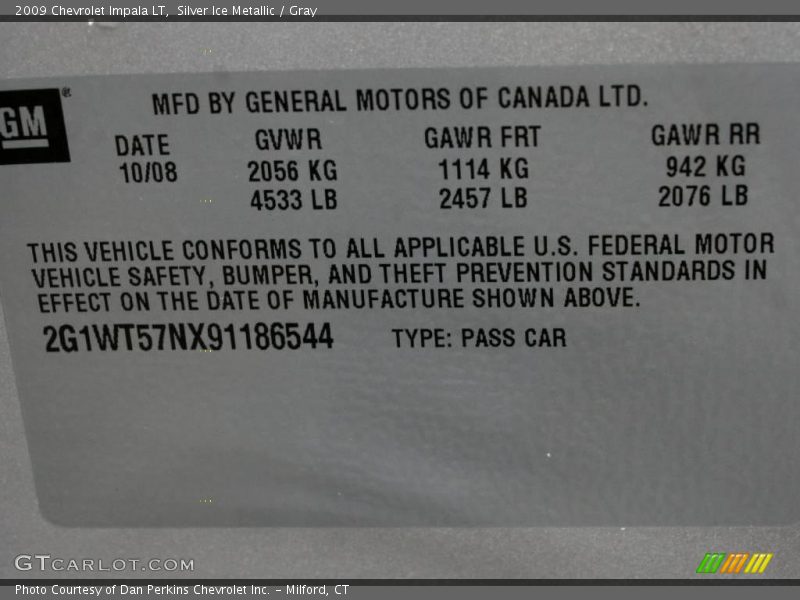 Silver Ice Metallic / Gray 2009 Chevrolet Impala LT
