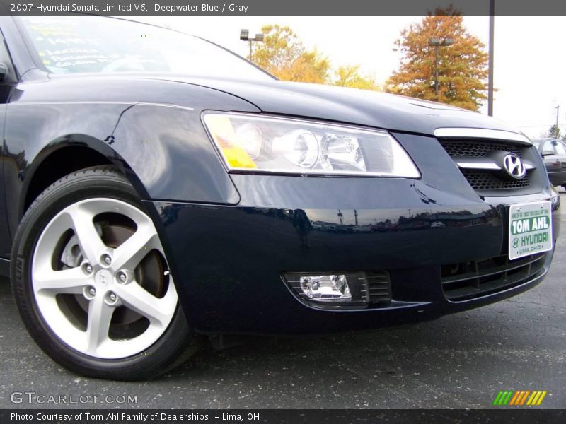 Deepwater Blue / Gray 2007 Hyundai Sonata Limited V6