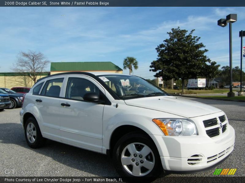 Stone White / Pastel Pebble Beige 2008 Dodge Caliber SE
