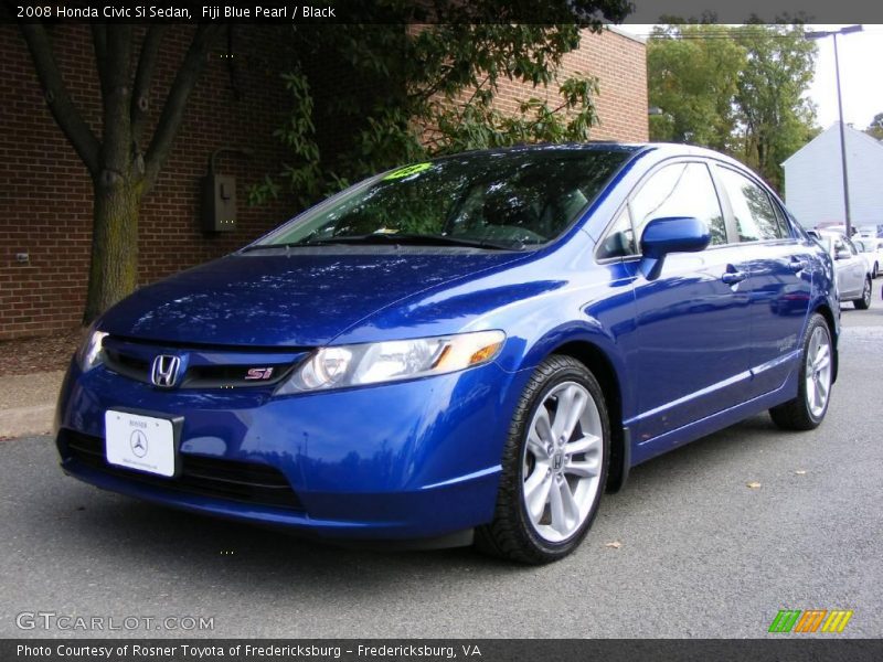 Fiji Blue Pearl / Black 2008 Honda Civic Si Sedan