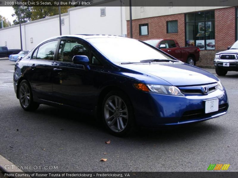 Fiji Blue Pearl / Black 2008 Honda Civic Si Sedan